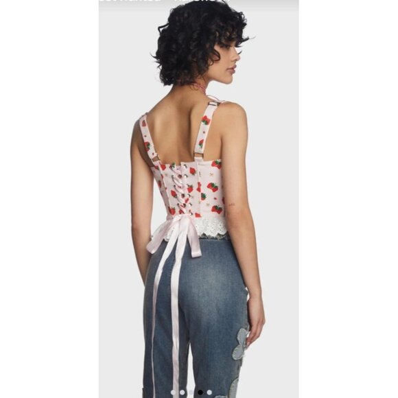Dolls Kill X Strawberry Shortcake Meadow Greeting Corset Top M - Picture 9 of 9